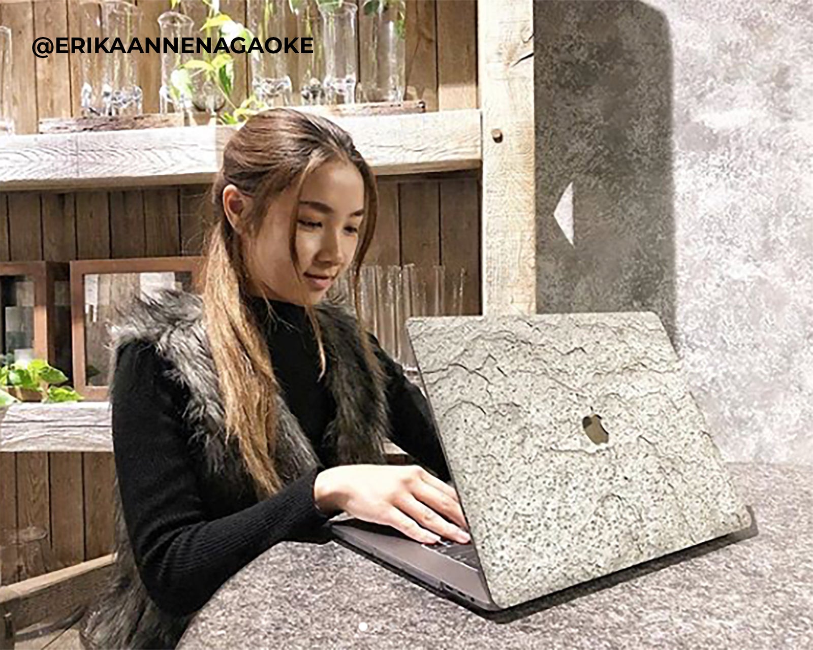 Macbook Skin - Made of Real Stone - Silver Grey