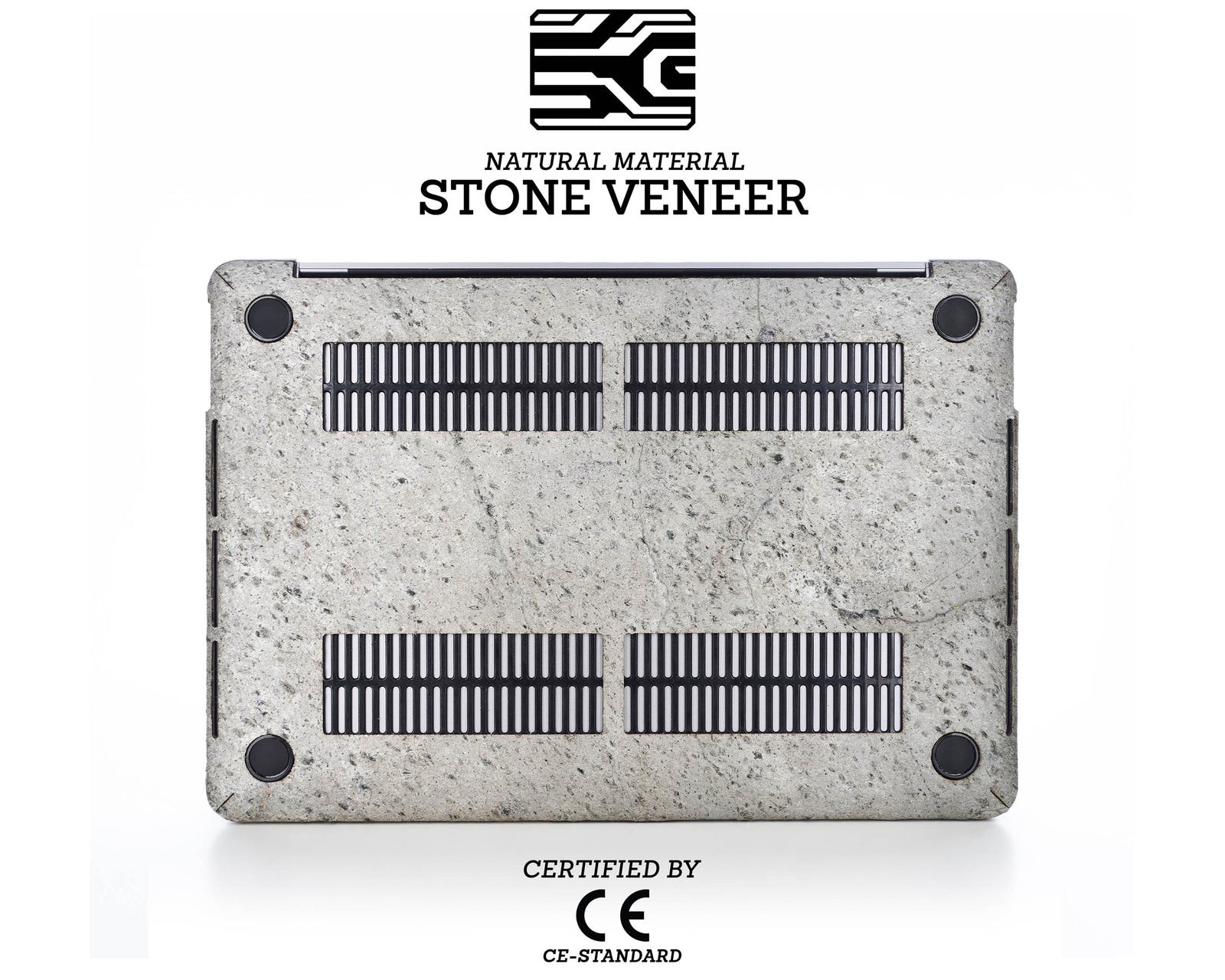MACBOOK PROTECTIVE CASE - Made of Real Stone - Silver Grey