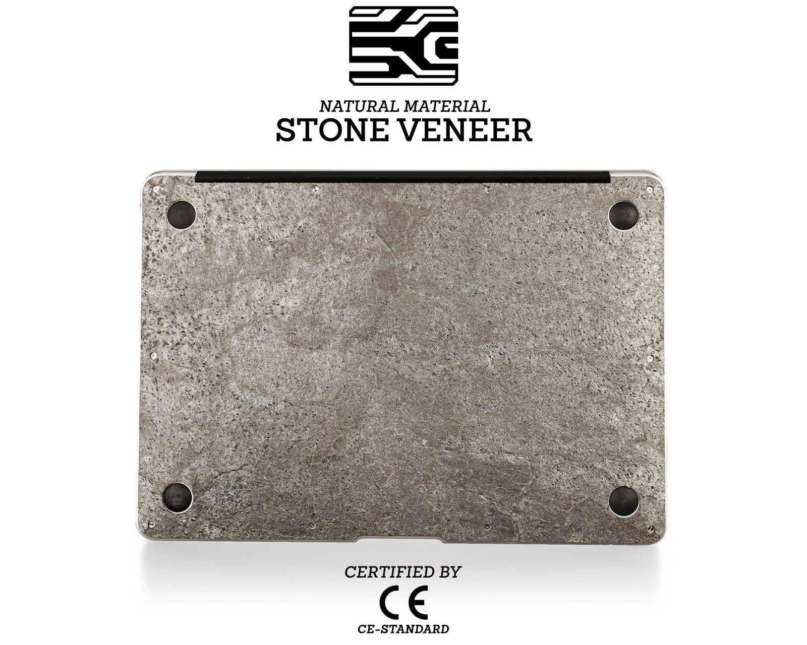 Macbook Skin - Made of Real Stone - Silver Grey