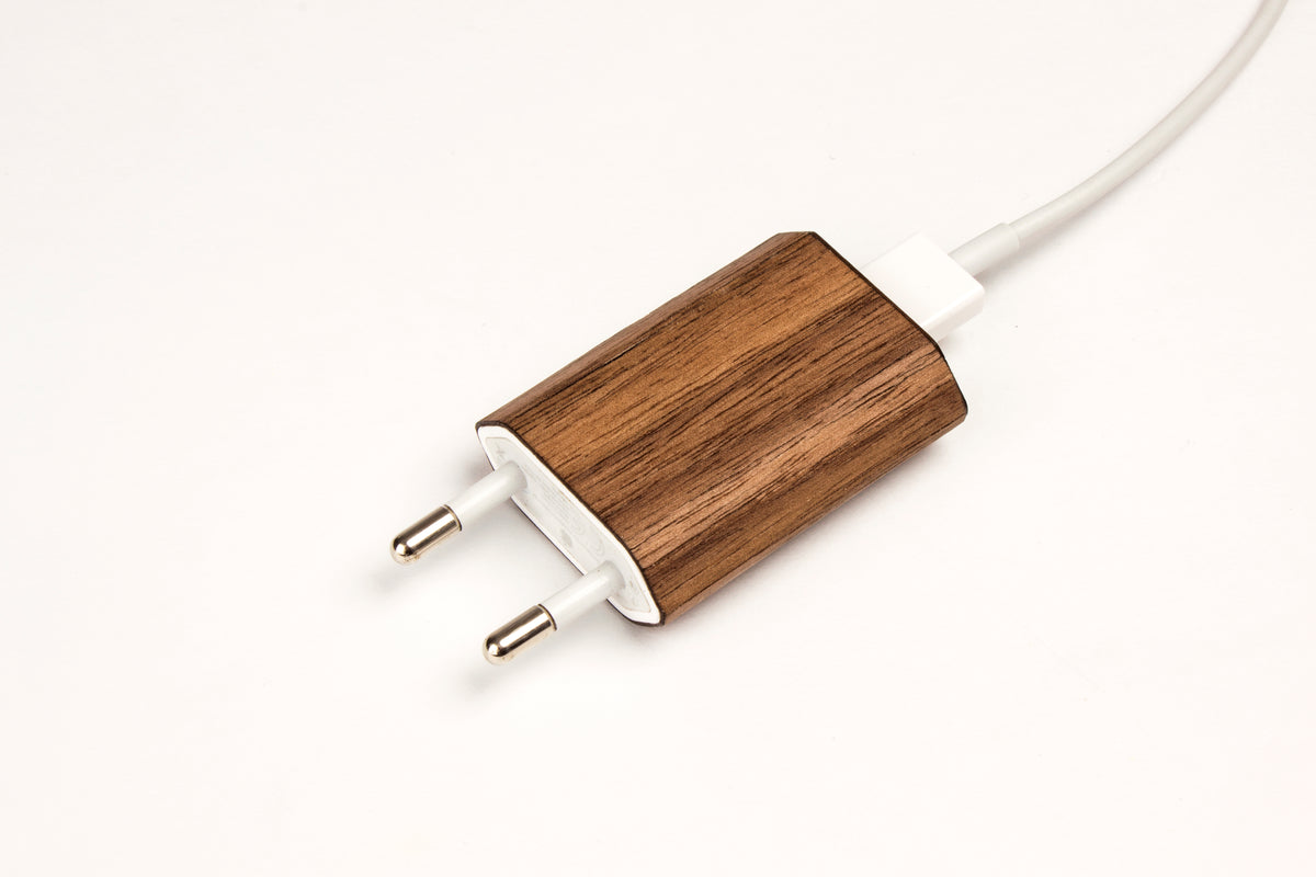 Iphone charger real wood skin cover case for Iphone 5 6 7 8 plus X 4