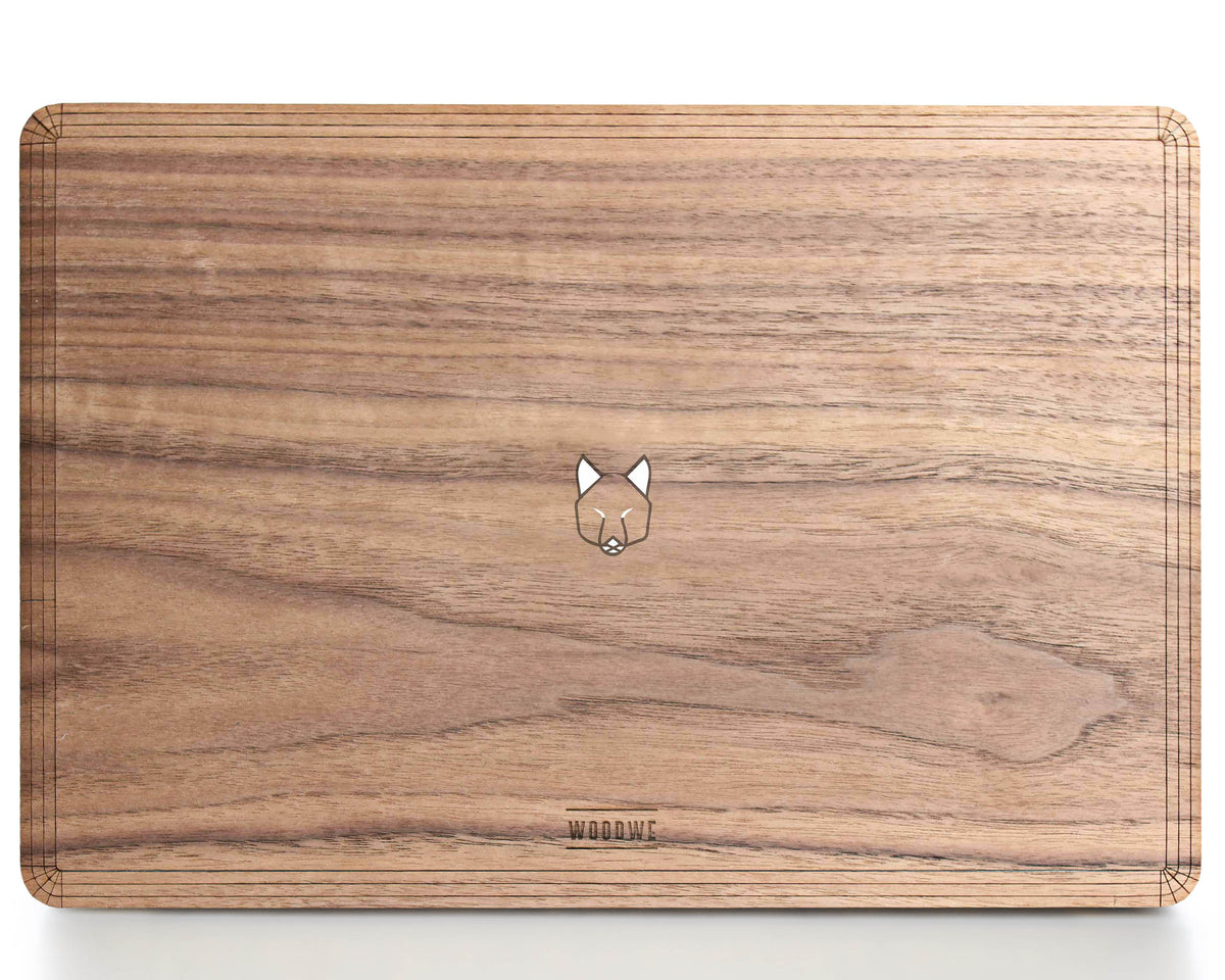 Wolf in the woods - Minimal - Macbook Wood Skin