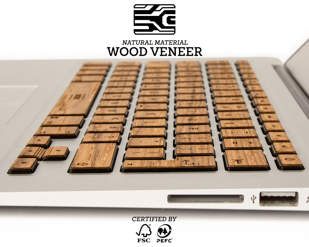 Macbook Wood Keyboard Skin - Light Teak